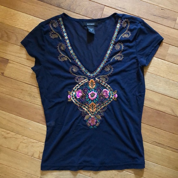 Mesh beaded top - Picture 1 of 4